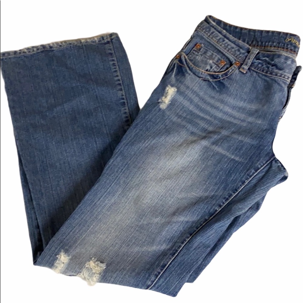 American Eagle Artist Distressed Flare Jeans